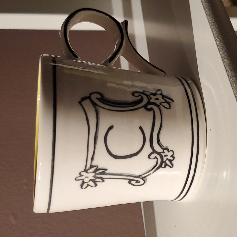 Gently loved & rare! "C" initial Molly Hatch mug